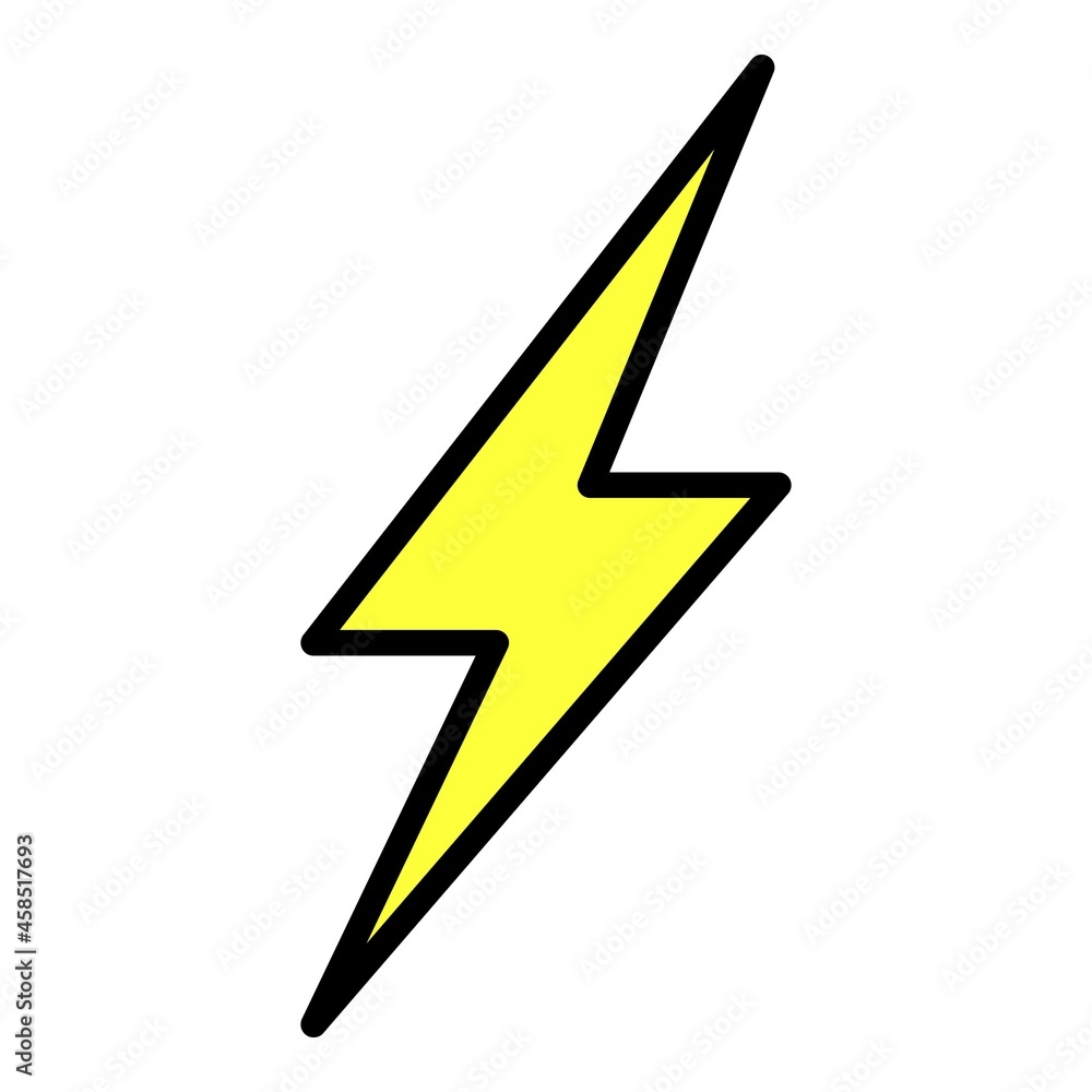 Poster lightning symbol icon. outline lightning symbol vector icon color flat isolated