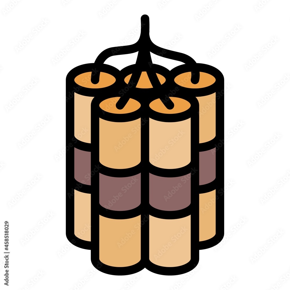 Poster dynamite icon. outline dynamite vector icon color flat isolated