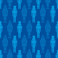Christmas vector seamless Nutcracker pattern.  Seamless pattern can be used for wallpaper, pattern fills, web page background, surface textures.