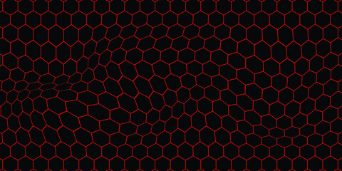 Abstract background of black hexagon waves