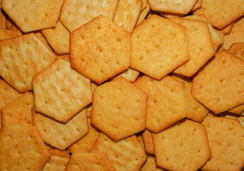 Many biscuits in close up