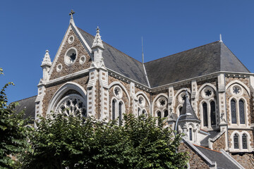 Fototapeta na wymiar Saint-Nazaire Church - neo-gothic church inaugurated in 1891. Saint-Nazaire, Loire-Atlantique, France.
