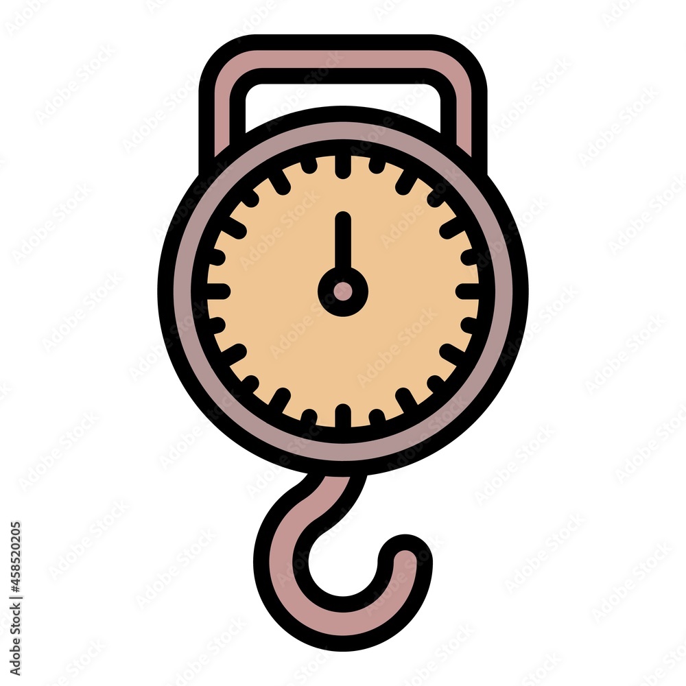 Poster classic handle scales icon. outline classic handle scales vector icon color flat isolated