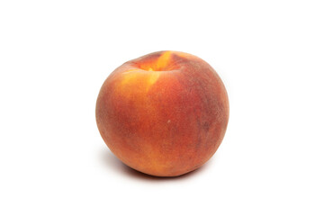 Whole peach isolated on white background
