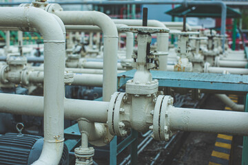 Refinery plant equipment for pipe line oil and gas valves at gas