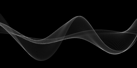 Tech background with abstract wave line