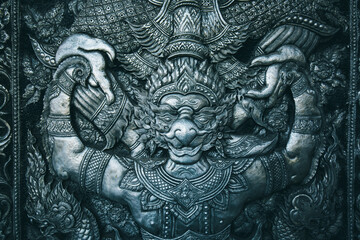 Buddhist steel carving statue Garuda