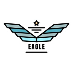 Eagle wings logo. Outline eagle wings vector logo color flat isolated