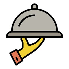 Waiter pot icon. Outline waiter pot vector icon color flat isolated