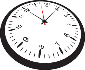 Clock icon in flat style, timer on white background. Business watch.