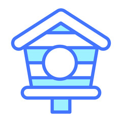 birdhouse, nest, home Blue Outline Simple Icon.