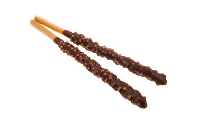 biscuit stick in chocolate isolated