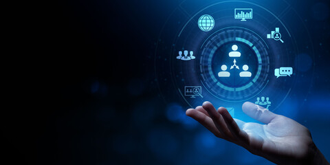 CRM Customer relationship management Business sales marketing technology concept.