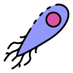 Helicobacter pylori icon. Outline helicobacter pylori vector icon color flat isolated