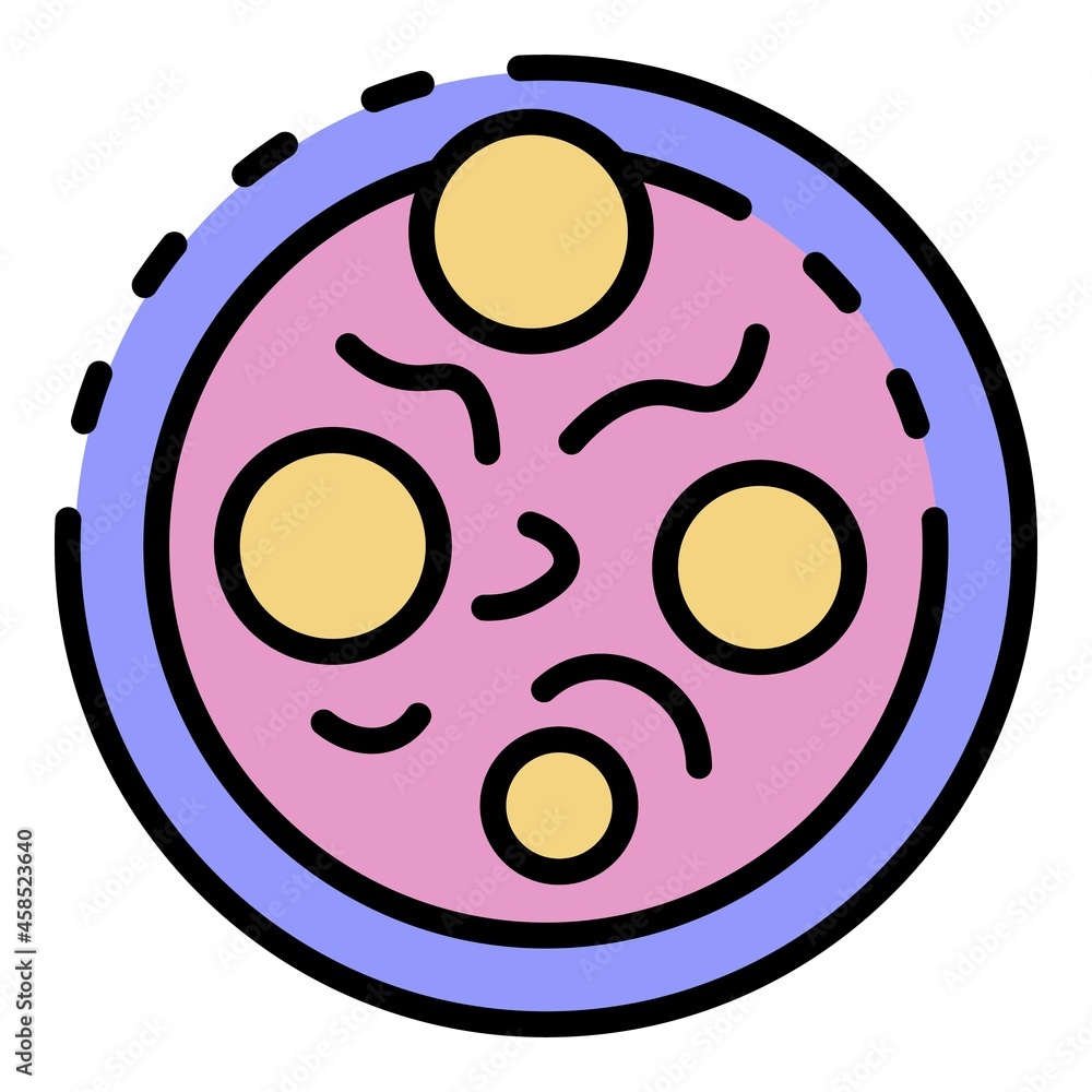 Poster diplococcus icon. outline diplococcus vector icon color flat isolated
