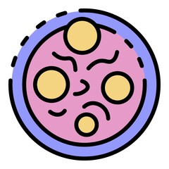 Diplococcus icon. Outline diplococcus vector icon color flat isolated