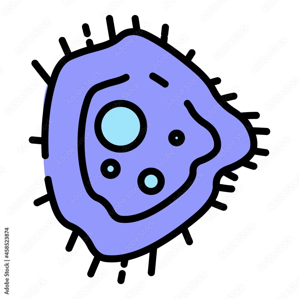 Poster structure of bacteria icon. outline structure of bacteria vector icon color flat isolated