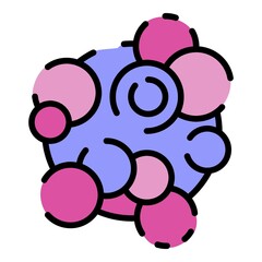 Staphylococcus reproduction icon. Outline staphylococcus reproduction vector icon color flat isolated