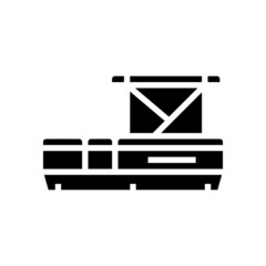 pontoon boat glyph icon vector. pontoon boat sign. isolated contour symbol black illustration