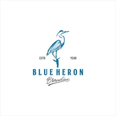 Foto op Plexiglas Blue Heron Logo Design Vector Image © Great Hery
