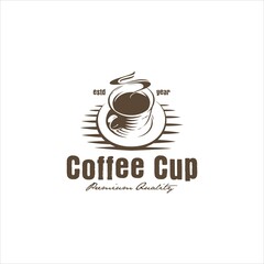 Coffee Cup Hot Logo Design Vector Image