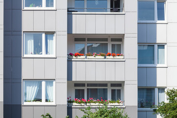 Monotones Wohngebäude, Hochhaus, Bergedorf, Hamburg, Deutschland, Europa