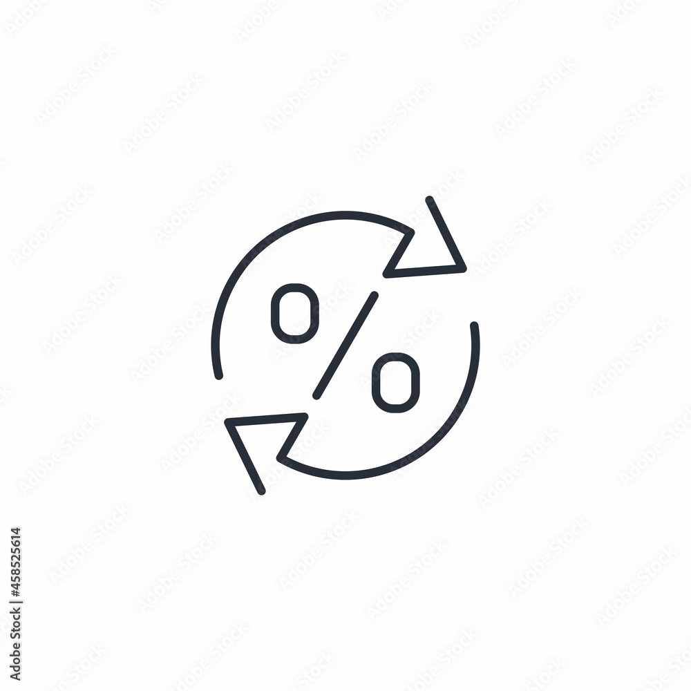 Poster floating, changing percentage. vector linear icon isolated on white background.
