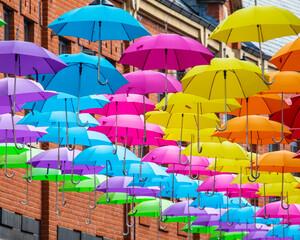 Hanging Umbrellas in Durham, UK
