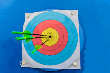archery target with arrow