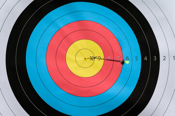 archery target with amazing arrow