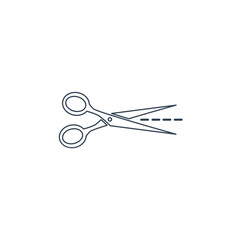 Scissors cut line icons set. Scissors cut line pack symbol vector elements for infographic web