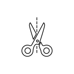 Scissors cut line icons set. Scissors cut line pack symbol vector elements for infographic web