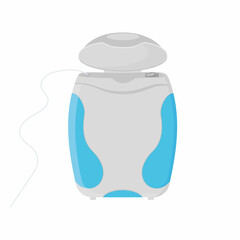 dental floss in a container, color isolated vector illustration