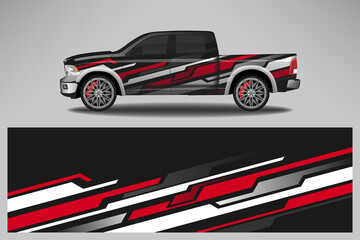 Wrap car vector design decal. Graphic abstract line racing background design for vehicle, race car, rally, adventure livery camouflage.