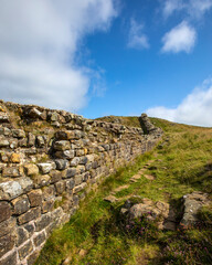 Fototapeta na wymiar Hadrians Wall in Northumberland, UK