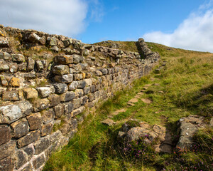 Hadrians Wall in Northumberland, UK