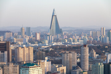 city skyline of Pyongyang, North Korea