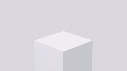 Group of white blocks. Abstract monochrome animation, 3d render.