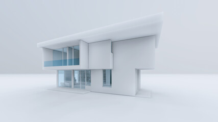 3D Rendering Architectural House Illustration