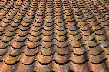 Aged roof tiles