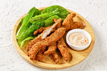 crunchy Baked Chicken Tenders on a plate