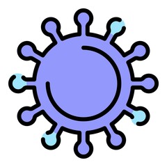 Hepatitis virus icon. Outline hepatitis virus vector icon color flat isolated
