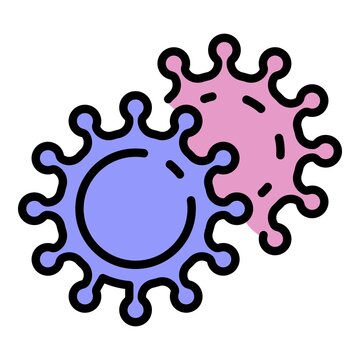 Rhinovirus icon. Outline rhinovirus vector icon color flat isolated