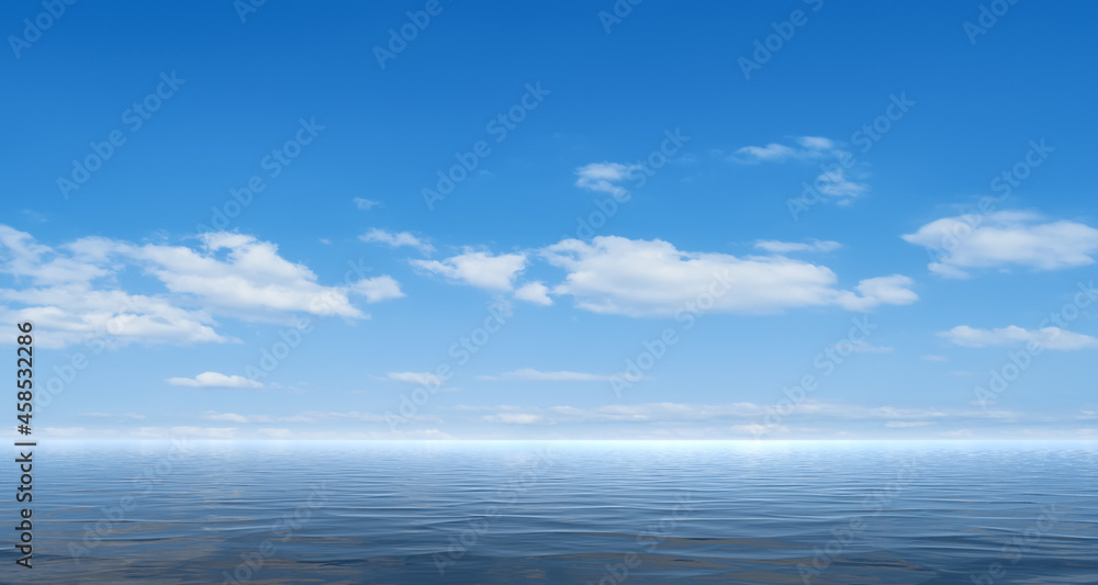 Wall mural blue sky with clouds ocean background