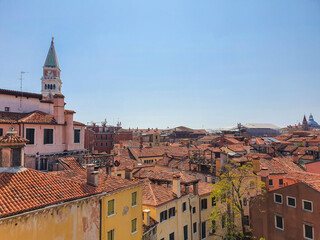 Red tiled rooftops of Venice, Italy