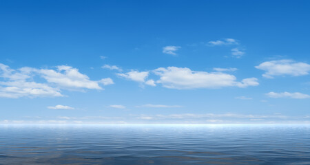 blue sky with clouds ocean background