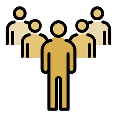 People group icon. Outline people group vector icon color flat isolated