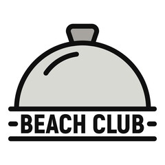 Beach club icon. Outline beach club vector icon color flat isolated