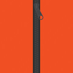 Orange fabric connected by a zipper. Vector design.