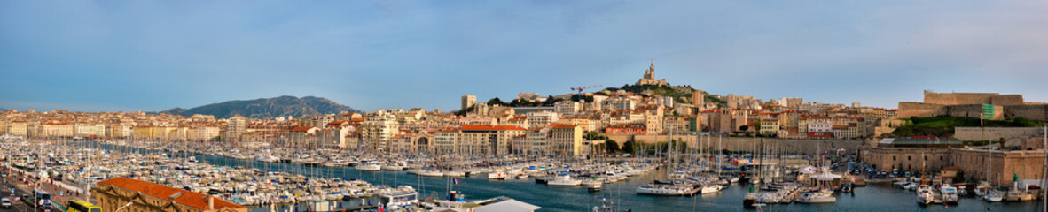 Fototapeta na wymiar Marseille Old Port with yachts. Marseille, France